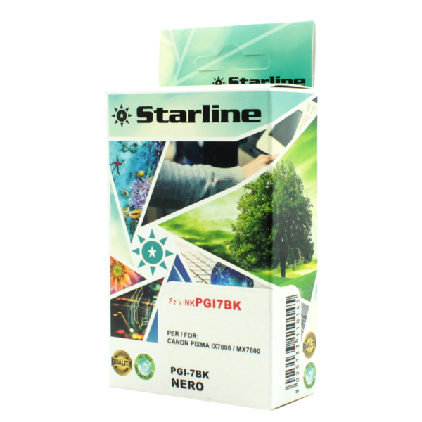 MD_SSTINKPGI7BK Starline - Cartuccia ink - per Canon - Nero - PGI-7BK - 24ml - immagine 1
