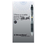 Penna a sfera a scatto con inchiostro gel - punta fine 0,7mm - nero - Starline