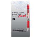 Penna a sfera a scatto con inchiostro gel - punta fine 0,7mm - rosso - Starline