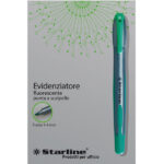 Evidenziatore a penna - punta scalpello - tratto da 1,0-4,0mm - verde - Starline