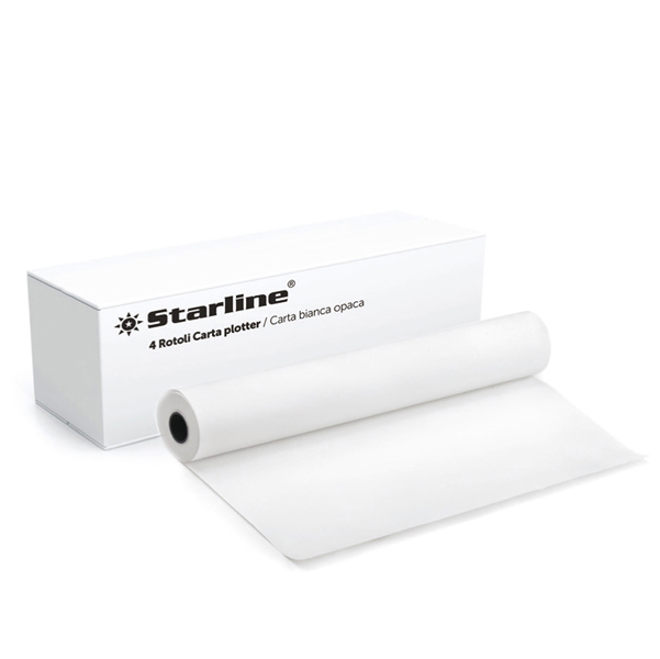 MD_STL2530 Carta plotter - 914 mm x 50 mt - 90 gr - inkjet - opaca - bianco - Starline - immagine 1