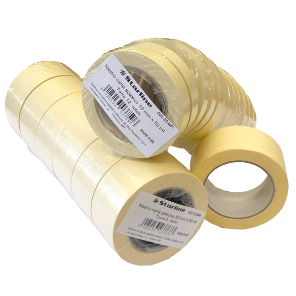 MD_STL6302 Nastro adesivo - 25 mm x 50 m - carta - beige - Starline - immagine 1