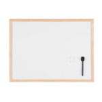 Lavagna bianca magnetica - 45 x 60 cm - cornice legno - bianco - Starline