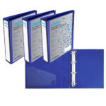 Raccoglitore personalizzabile KingShow - 22 x 30 cm - 4 anelli a D 65 mm - dorso 8 cm - blu - Starline