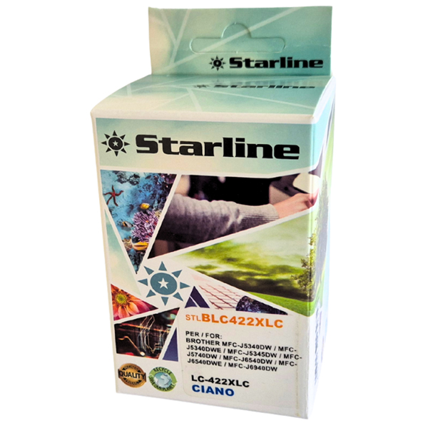 MD_STLBLC422XLC Starline Cartuccia Ciano per Brother LC-422XLC - immagine 1