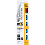 Multipresa piatta SLIM90 - salvaspazio - 4 prese - cavo 1,5 m - bianco - MKC - immagine 2