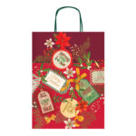 Shopper in carta kraft - con manici - 16 x 21 x 8 cm - fantasia natale - Rex Sadoch - immagine 4