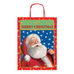 Shopper in carta kraft - con manici - 26 x 34,5 x 12 cm - fantasia natale - Rex Sadoch - immagine 5