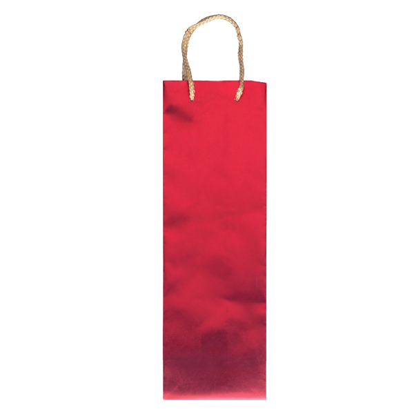 MD_102709 Portabottiglie natale - 12 x 37 x 9 cm - carta metal - rosso - Sadoch - immagine 1
