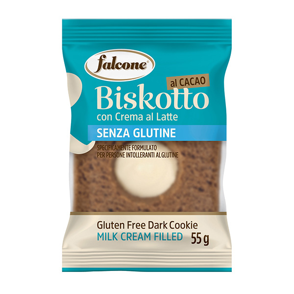 MD_105231 Biscotti farciti linea Biskotti - cacao e crema al latte - monoporzione da 55 gr - Falcone - immagine 1