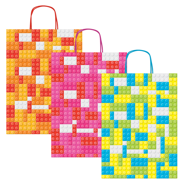 MD_106342 Shopper Mattoncini - con manici - 36 x 41 x 12 cm - colori assortiti - Rex Sadoch - immagine 1