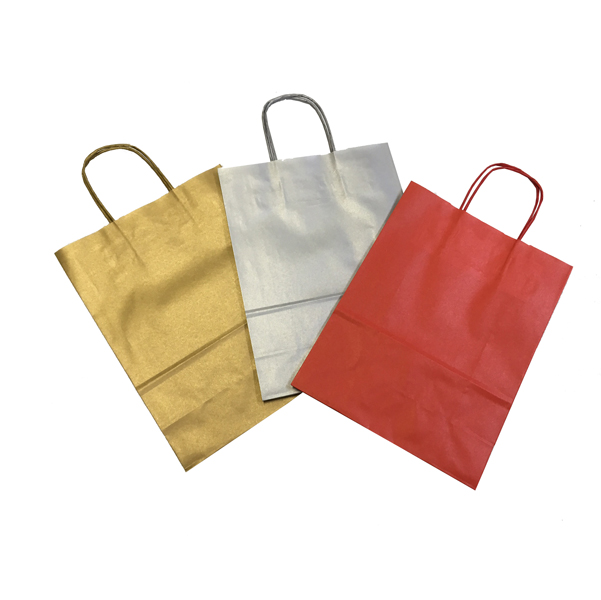 MD_81823 Shopper - maniglie cordino - 36 x 12 x 41 cm - carta kraft - mix Natale - Mainetti Bags - conf. 25 pezzi - immagine 1
