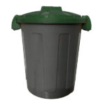 Contenitore portarifiuti Dusty - diametro 36 cm - altezza 45 cm -  25 L - coperchio verde - Mobil Plastic
