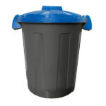 Contenitore portarifiuti Dusty - diametro 36 cm - altezza 45 cm - 25 litri - coperchio blu - Mobil Plastic