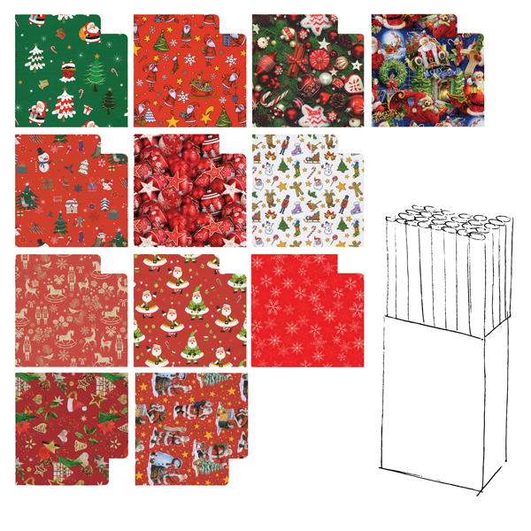MD_96320 Rotolo carta regalo natale - 2 x 0,70 m - fantasie assortite - Rex Sadoch - immagine 1