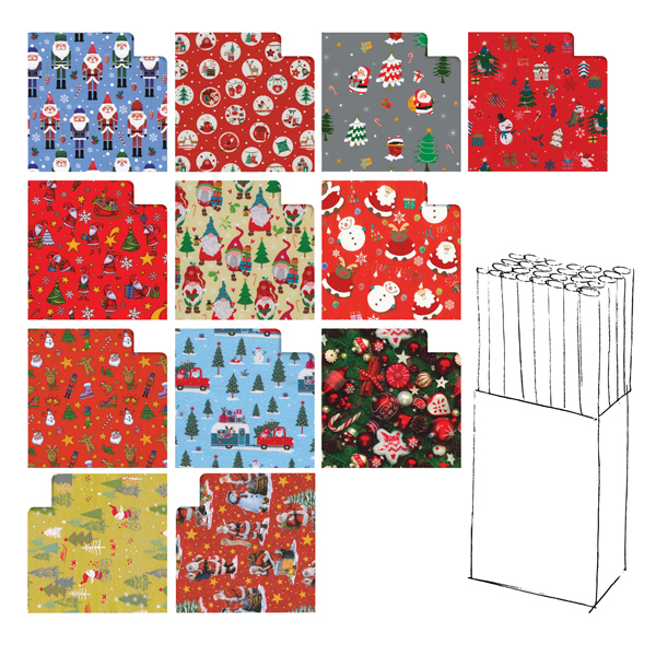 MD_99104 Rotolo carta regalo natale - 3 x 1 m - fantasia bambini - colori assortiti - Rex Sadoch - immagine 1