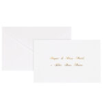 Biglietto natale con busta - 9 x 14 cm - stampa oro - bianco - Rex Sadoch