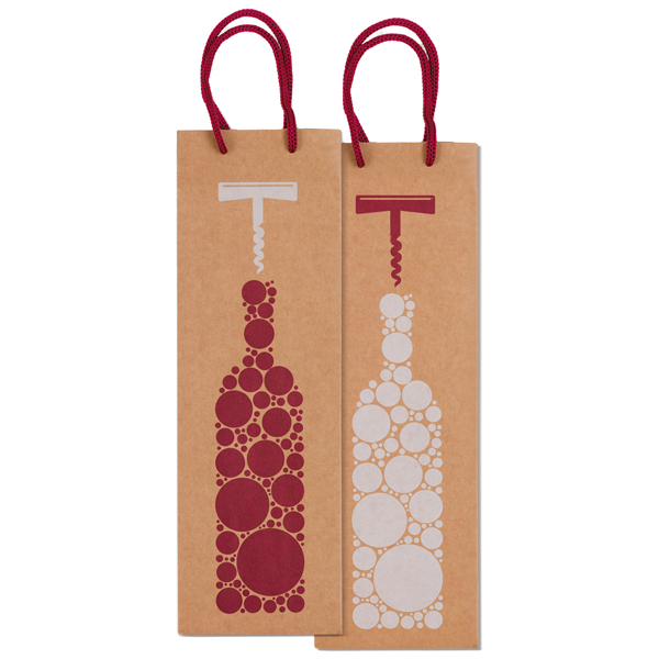 MD_99126 Portabottiglie natale - 37 x 12 x 9 cm - carta kraft - stampa fantasia - Rex Sadoch - immagine 1